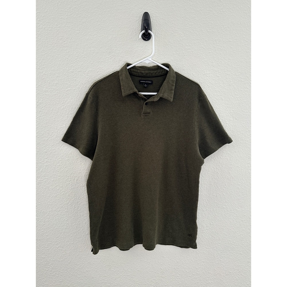 Banana Republic Polo Shirt Mens XL Olive Green Cotton Short Sleeve Logo